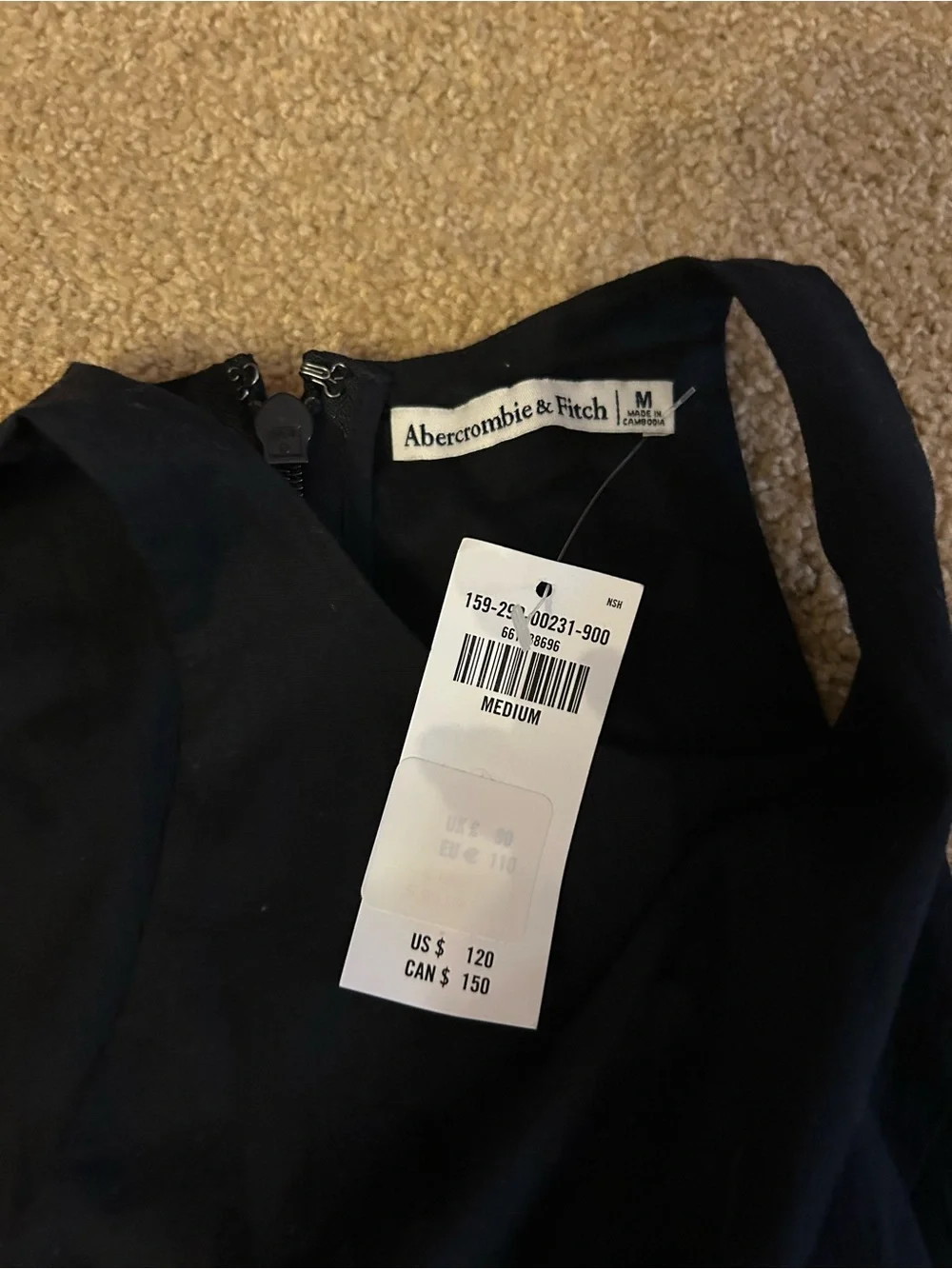 NWT abercrombie high neck drop waist midi dress - Picture 7 of 8